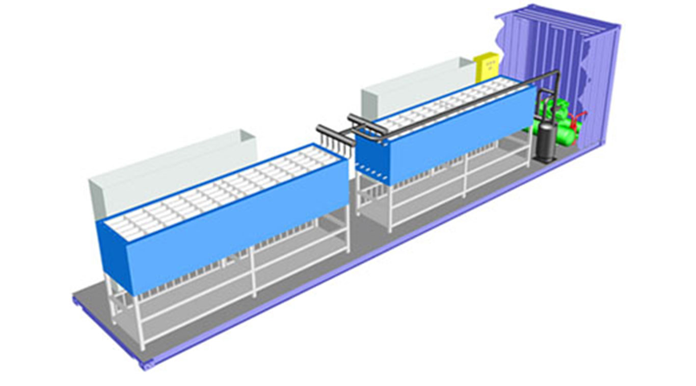 Direct refrigeration block ice machine