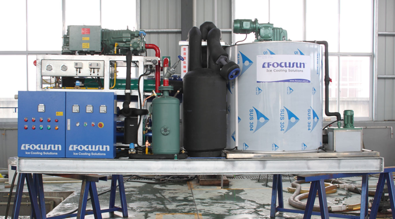 Marine seawater flake ice machine