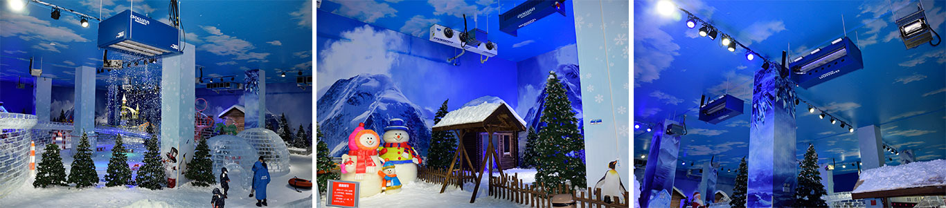 Scenery snow falling making machine